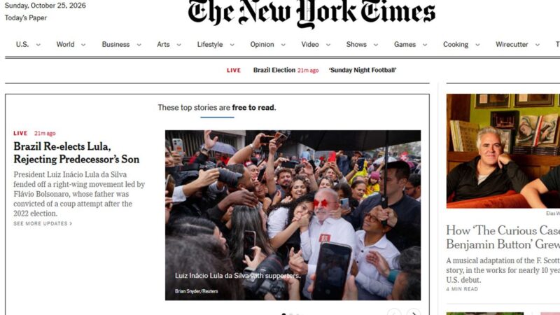 Imprensa internacional destaca vitória histórica de Lula